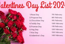 Valentines Day List 2024